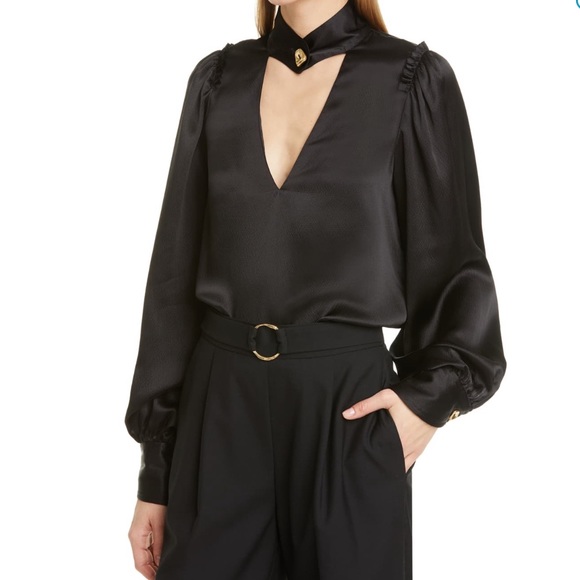 AJE - Allegro Cutout Silk Blouse - Picture 1 of 6